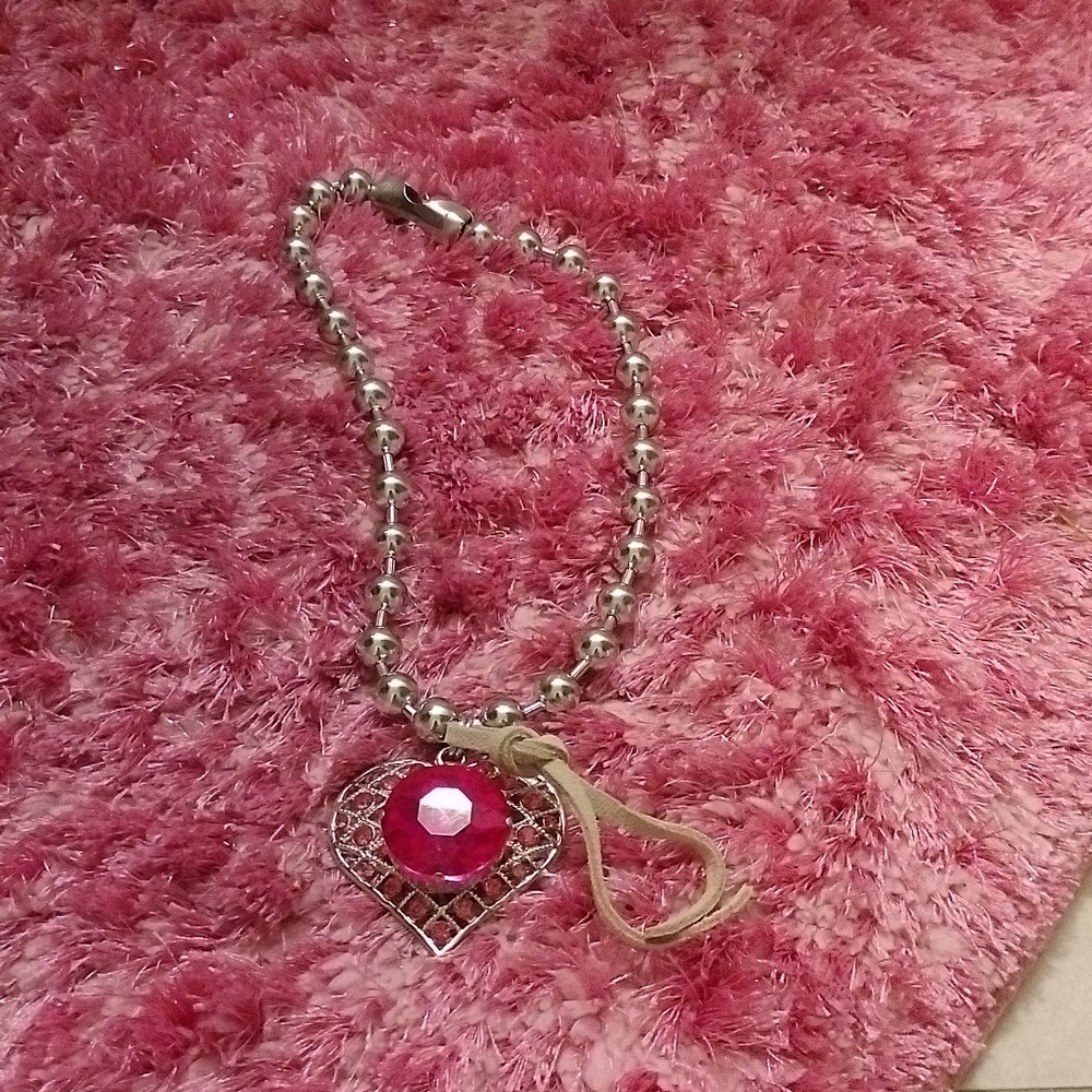J coons pink gem ball chain necklace